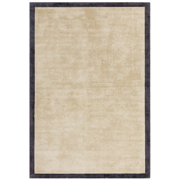 Blade Slim Border Modern Plain Distressed Tonal Metallic Shimmer Hand-Woven Soft Textured Tip Sheared Loop Pile Silky Viscose Flatweave Putty/Charcoal Border Rug-Asiatic Carpets-Rug Love - The Most Loved Rug Store